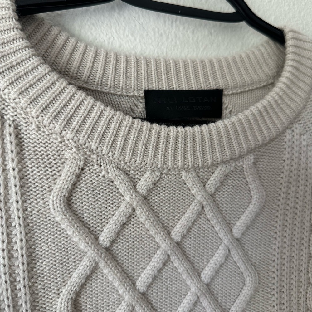 NILI LOTAN Coras Wool Cable-Knit Sweater - Picture 8 of 12